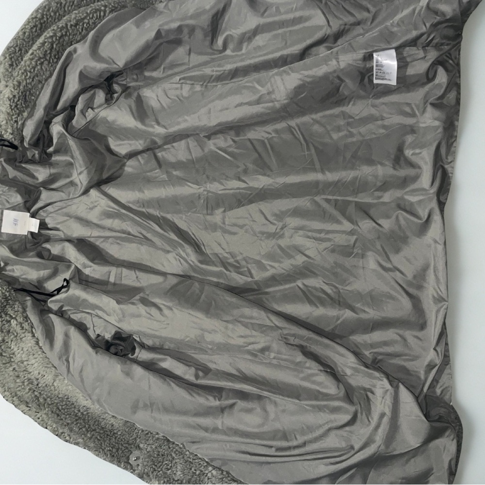 H&M Gray Teddy Sherpa Coat - Picture 3 of 5